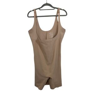 Honeylove Open Bust Mid Thigh Bodysuit Tan Beige Size 2X Shapewear Slimming